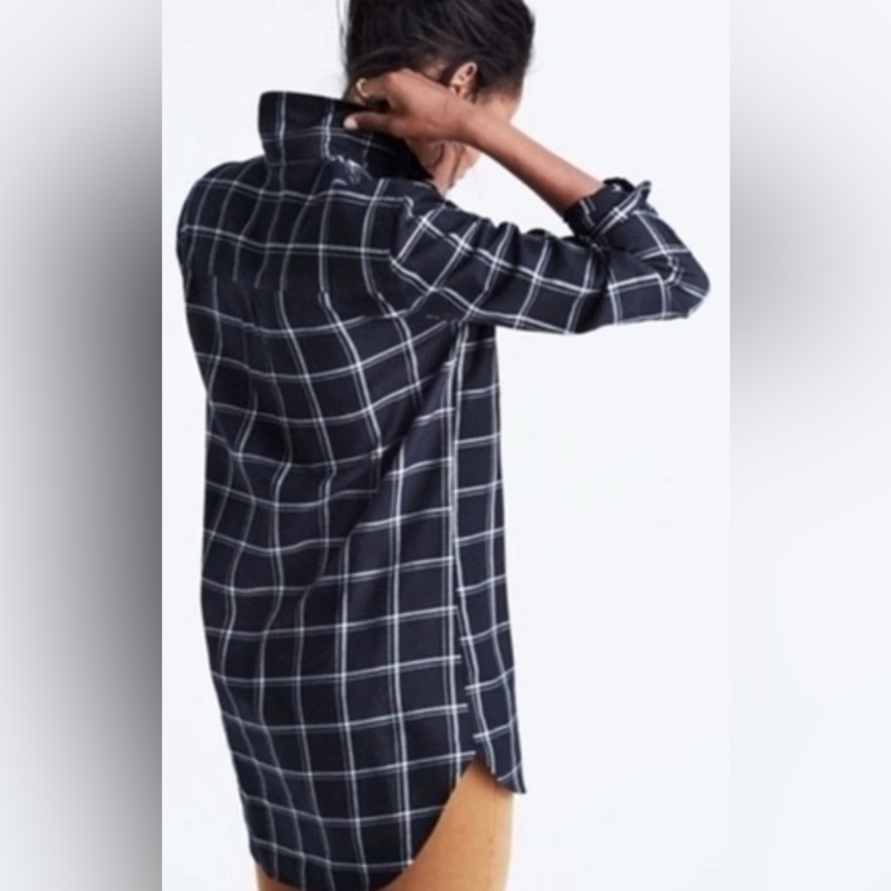Madewell Black and White Plaid Button Down Shirt - Picture 2 of 6